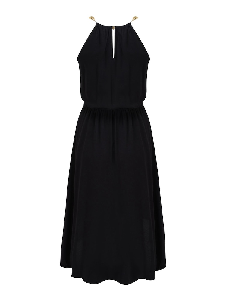 Pour Moi Black Gold Chain High Neck Beach Dress - Image 3 of 4