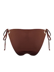 Pour Moi Brown India Recycled Tie Side Bikini Brief - Image 5 of 5