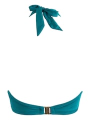 Pour Moi Blue India Recycled Longline Underwired Halter Top - Image 4 of 4