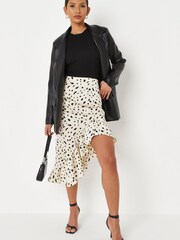 Missguided White Ruffle Side Midi Skirt - Image 3 of 4