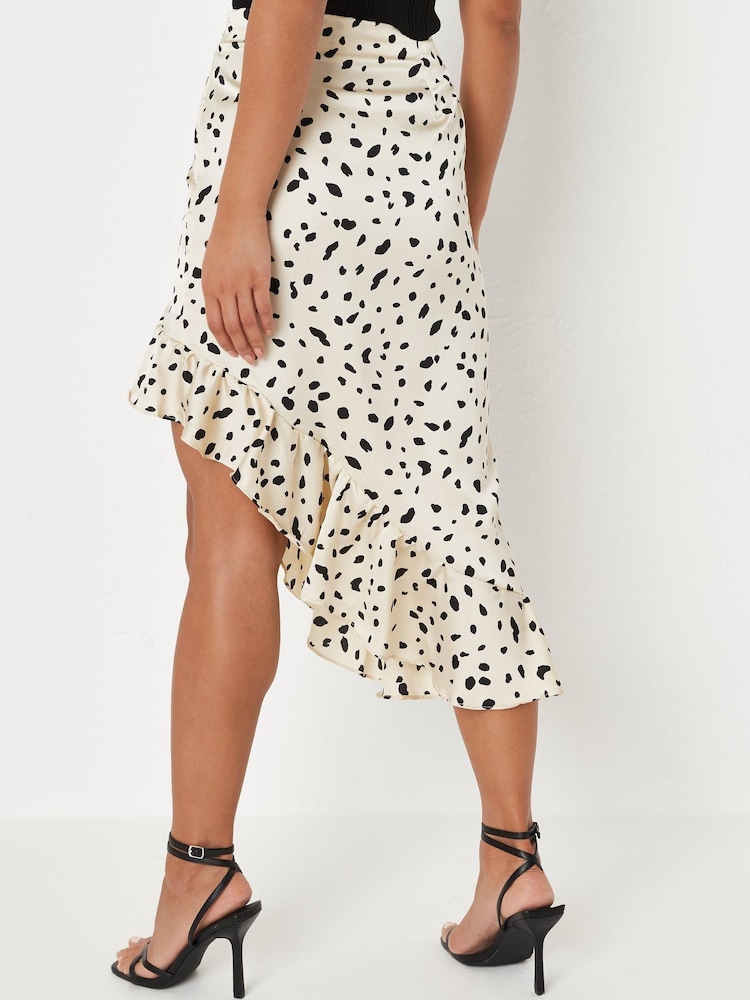 Missguided White Ruffle Side Midi Skirt - Image 4 of 4