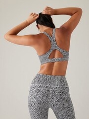 Athleta Black/White A-C Cup Ultimate Medium Impact Sports Bra - Image 2 of 3