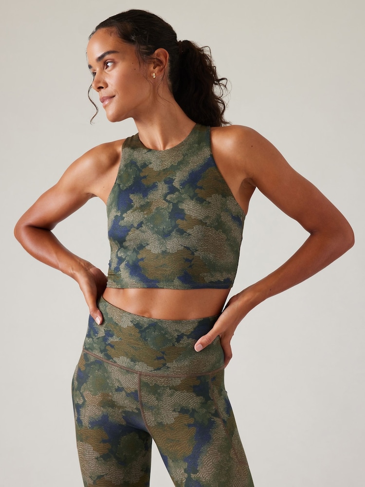 Athleta Green A-C Cup Conscious Crop Low Impact Sports Bra - Image 1 of 3