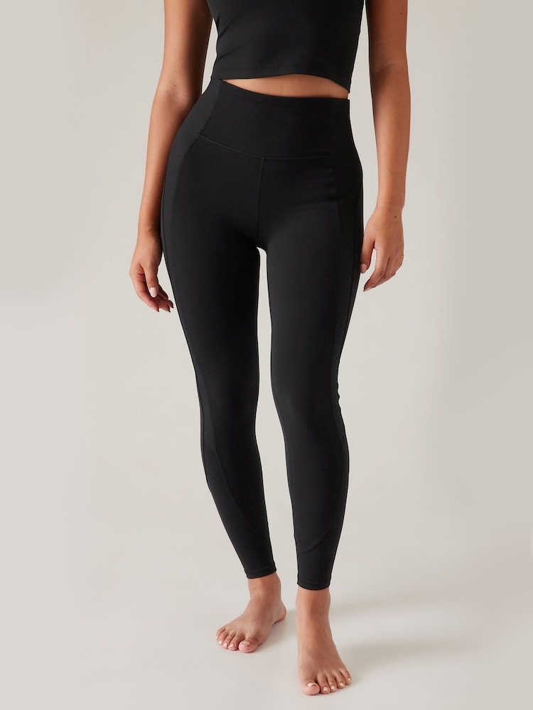 Athleta Black Elation Rib Mix Leggings - Image 1 of 5