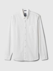 Белый - Gap Regular Fit Long Sleeve Oxford Shirt - Изображение 4 из 4