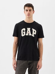 Schwarz - Gap T-Shirt mit Rundhalsausschnitt und Logo - Bild 4 von 8