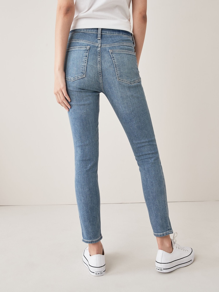 Gap Light Indigo Blue High Waisted Stretch True Skinny Jeans - Image 2 of 6
