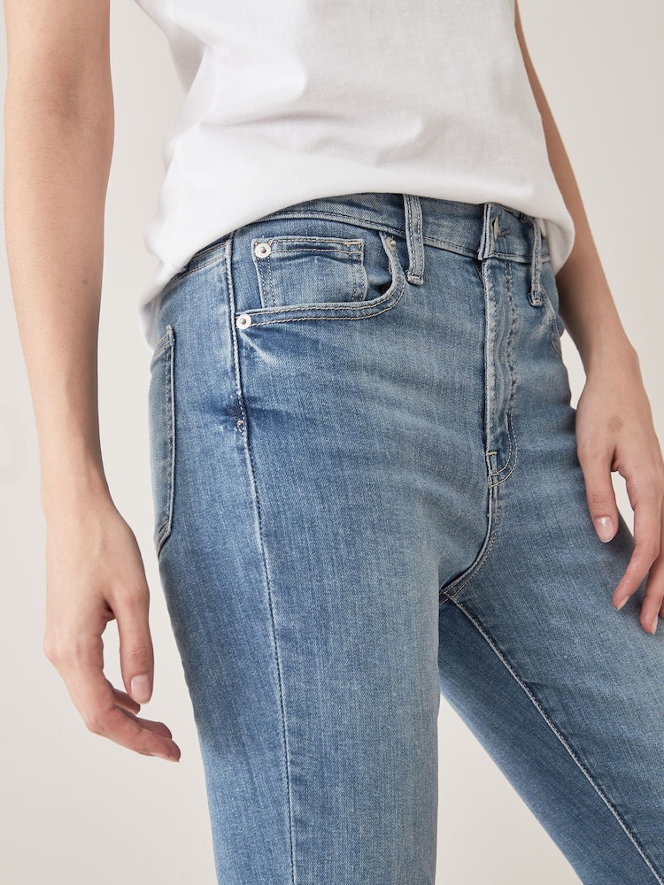 Bleu indigo clair - Gap Taille haute Extensible True Jeans skinny - Image 4 of 6