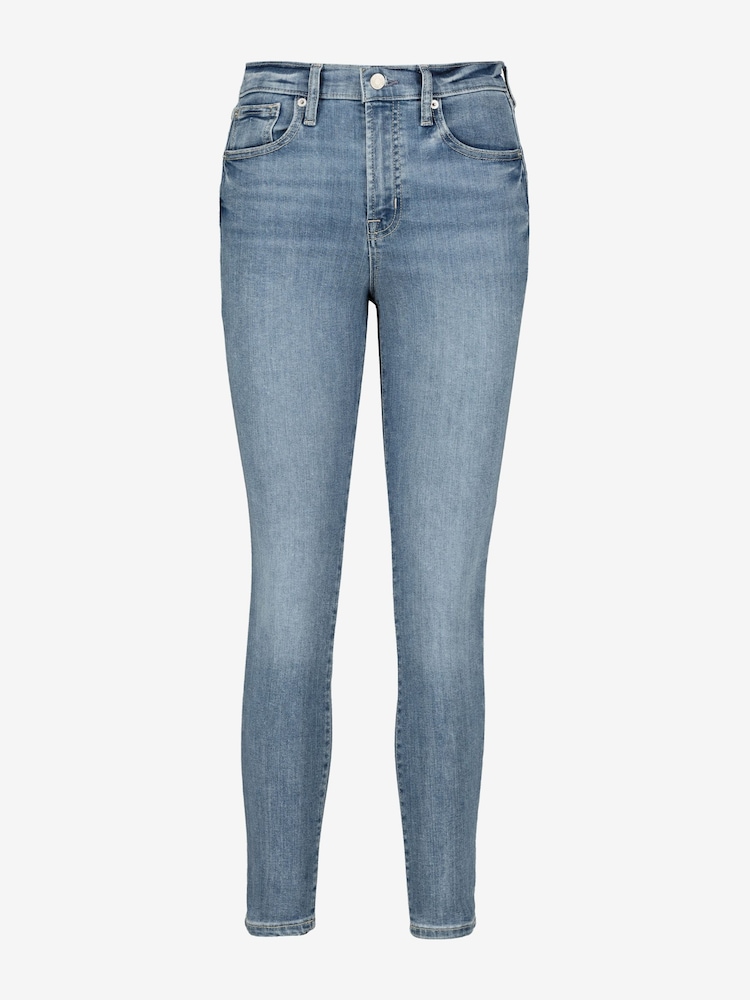Bleu indigo clair - Gap Taille haute Extensible True Jeans skinny - Image 5 of 6