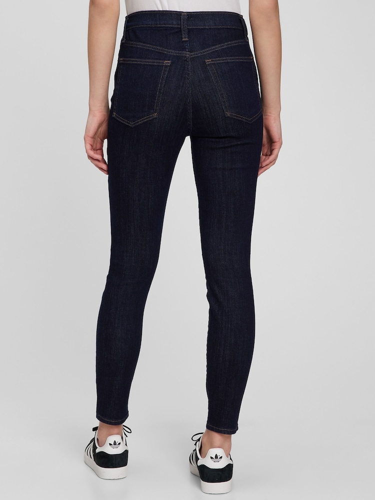 Gap Dark Indigo Blue High Waisted Stretch True Skinny Jeans - Image 2 of 3