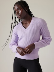 Athleta Purple Layover V-Neck Jumper - Image 1 of 5