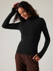 Athleta Black Ascent Seamless Turtleneck T-Shirt - Image 1 of 5