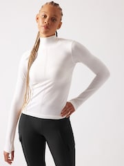 Athleta White Ascent Seamless Turtleneck T-Shirt - Image 1 of 9