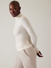 Athleta White Ascent Seamless Turtleneck T-Shirt - Image 8 of 9