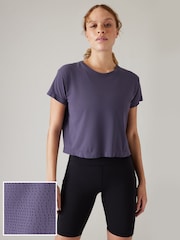 Athleta Purple Ether Seamless Mesh T-Shirt - Image 1 of 6