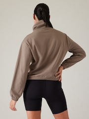 Athleta Brown Triumph Hybrid Funnel Neck Sweatshirt - Image 2 of 5