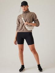 Athleta Brown Triumph Hybrid Funnel Neck Sweatshirt - Image 3 of 5