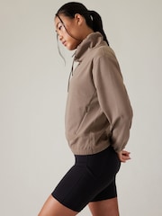 Athleta Brown Triumph Hybrid Funnel Neck Sweatshirt - Image 4 of 5