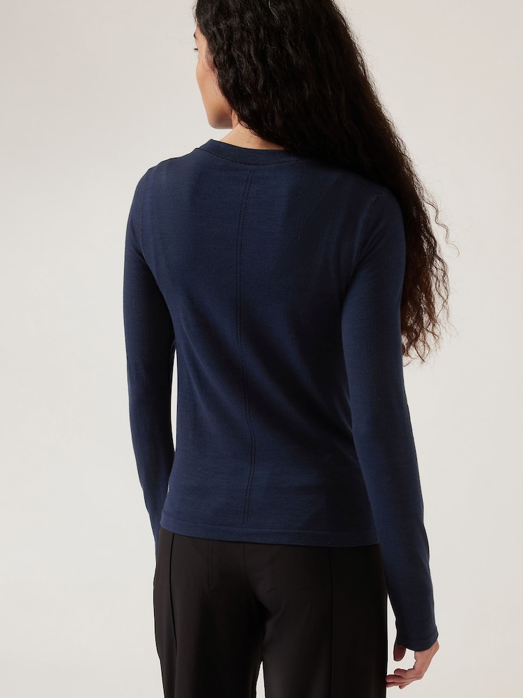 Athleta Navy Blue Ascent Seamless Top - Image 2 of 9