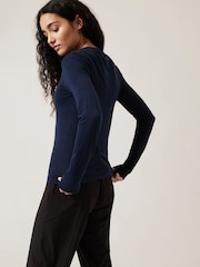 Athleta Navy Blue Ascent Seamless Top - Image 3 of 9