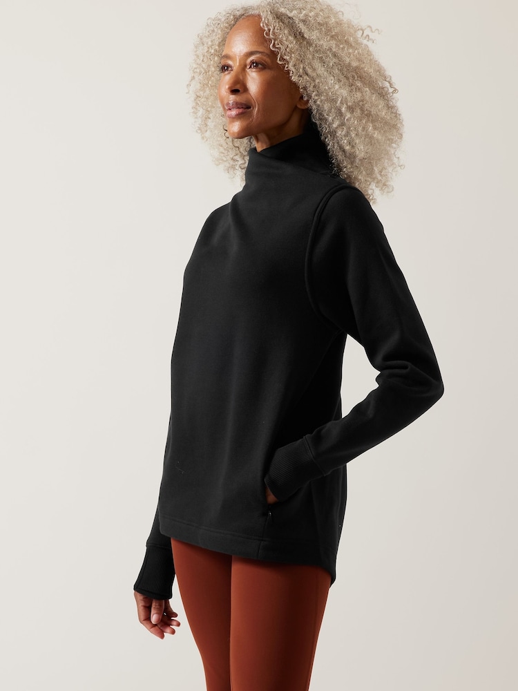 Athleta Black Cosy Karma Twist Neck Jumper - Image 1 of 10