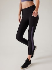Athleta Black Ultimate Stash Colourblock 7/8 Leggings - Image 1 of 5