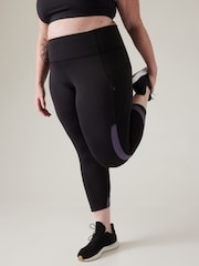 Athleta Black Ultimate Stash Colourblock 7/8 Leggings - Image 5 of 5