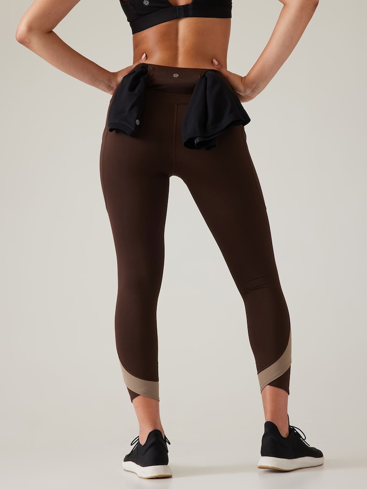 Athleta Brown Ultimate Stash Colourblock 7/8 Leggings - Image 2 of 6 Athleta Brown Ultimate Stash Colourblock 7/8 Leggings - Image 2 of 6