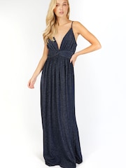 Little Mistress Navy Blue Paxton Twist Waist Maxi Dress - Image 1 of 4