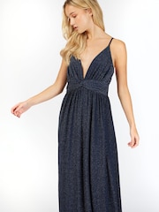 Little Mistress Navy Blue Paxton Twist Waist Maxi Dress - Image 2 of 4