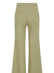 Long Tall Sally Green Twill Wide Leg Crop Trouser - Image 4 of 4