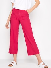 Long Tall Sally Pink Twill Wide Leg Crop Trouser - Image 3 of 5