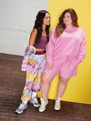 Victoria's Secret PINK Tie Dye Pink Fleece Jogger - Image 1 of 5