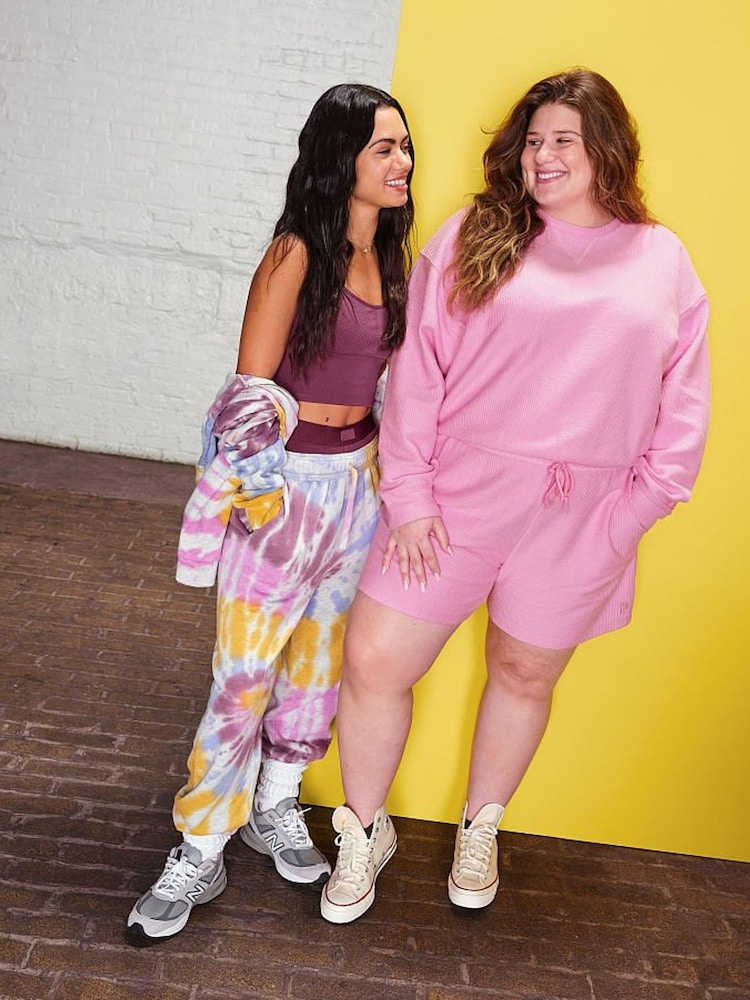 Victoria's Secret PINK Tie Dye Pink Fleece Jogger - Image 1 of 5