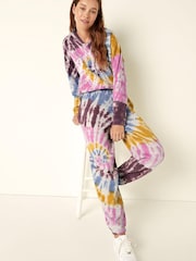 Victoria's Secret PINK Tie Dye Pink Fleece Jogger - Image 4 of 5