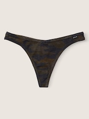 Victoria's Secret PINK Cameo Print Black Cotton Thong Knickers - Image 1 of 1
