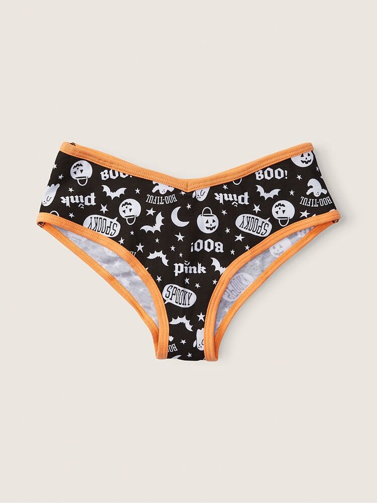 Victoria's Secret PINK Pure Black Bandana Print Brown Cotton Thong Knickers - Image 1 of 1