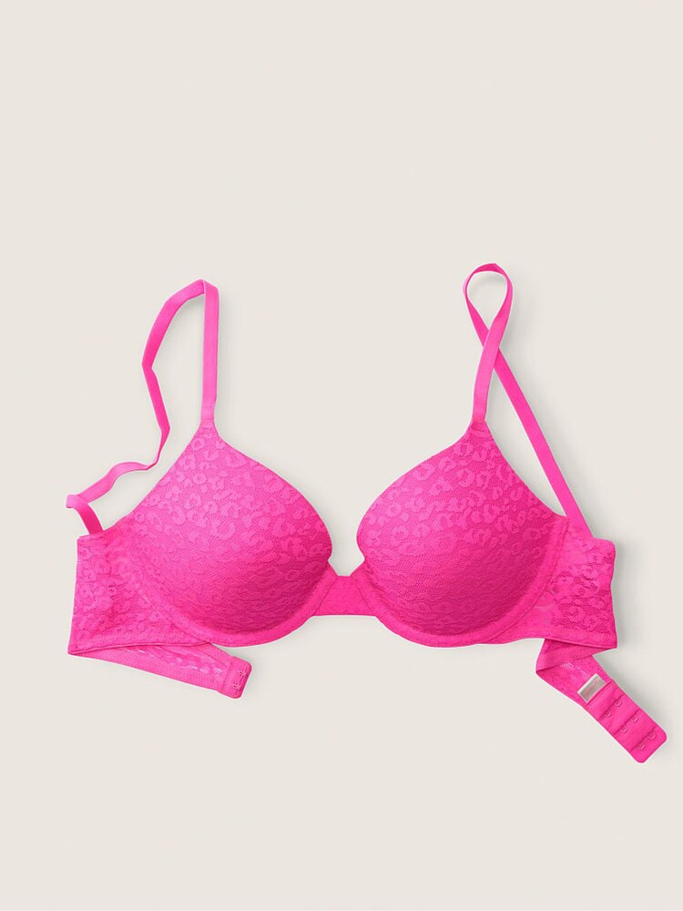 Victoria's Secret PINK Atomic Pink Lace Lightly Lined T-Shirt Bra - Image 4 of 4 Victoria's Secret PINK Atomic Pink Lace Lightly Lined T-Shirt Bra - Image 4 of 4