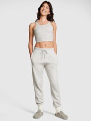 Victoria's Secret PINK Heather Grey Crop Ribbed Tank Top - Image 3 of 4