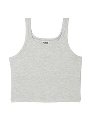 Victoria's Secret PINK Heather Grey Crop Ribbed Tank Top - Image 4 of 4