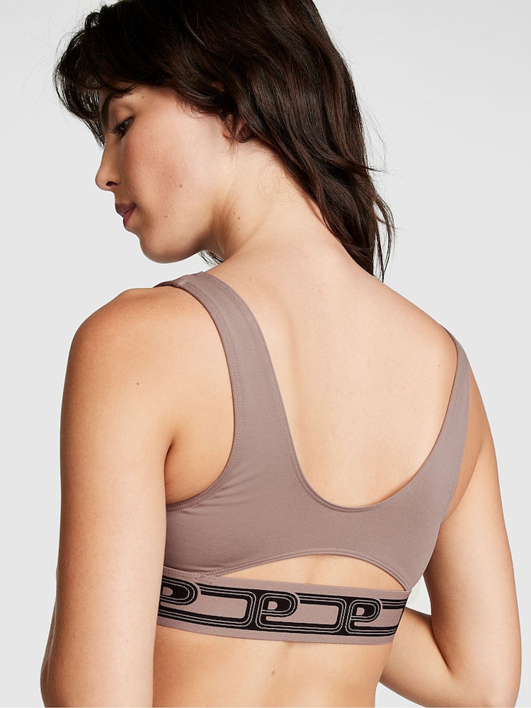 Victoria's Secret PINK Iced Coffee Brown Non Wired Lightly Lined Low Impact Sports Bra - Image 2 of 3