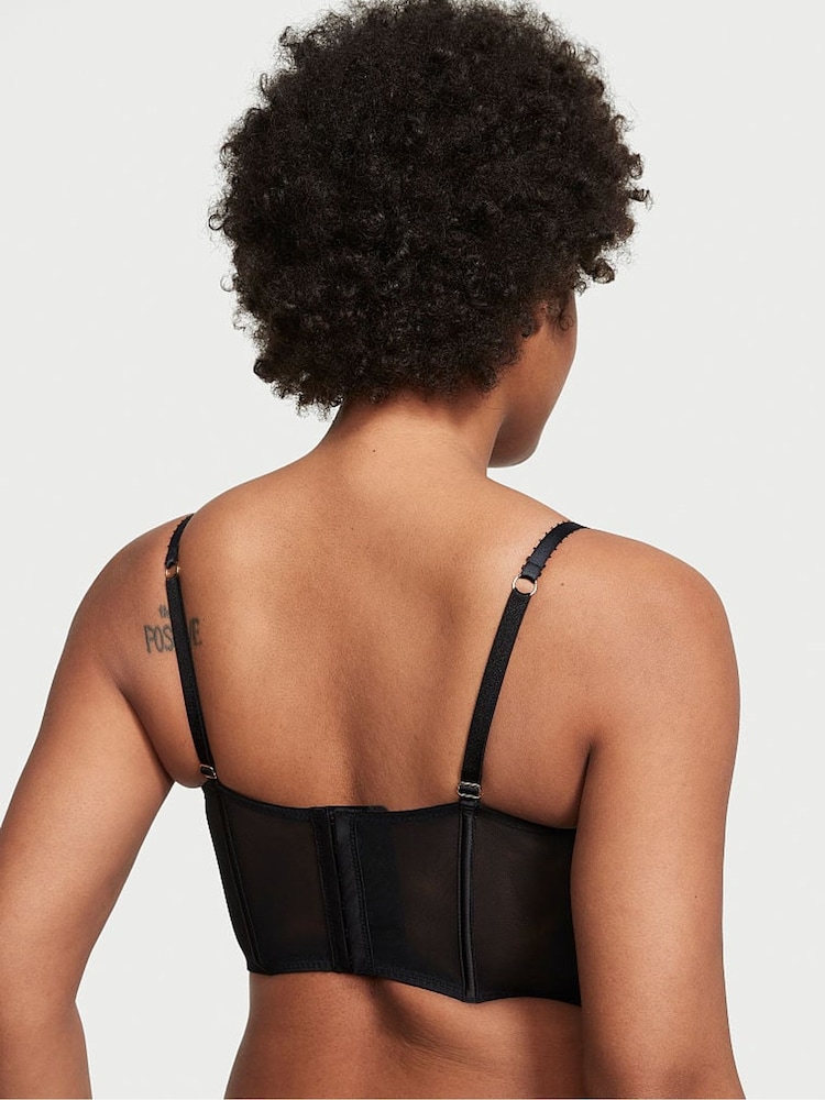 Victoria's Secret Cherry Black Quarter Cup Embroidered Corset Bra Top - Image 2 of 5 Victoria's Secret Cherry Black Quarter Cup Embroidered Corset Bra Top - Image 2 of 5