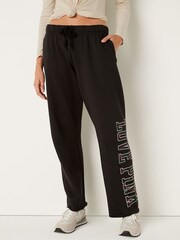 Victoria's Secret PINK Heather Stone Grey Pink Ombre Fleece Heritage Sweatpants - Image 1 of 3
