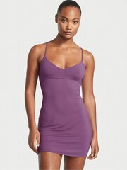 Victoria's Secret Mulberry Purple Modal Lace Back Mini Slip - Image 1 of 3