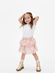 Gap Pink LoveShackFancy Toddler Floral Flippy Skort Skirt - Image 1 of 4