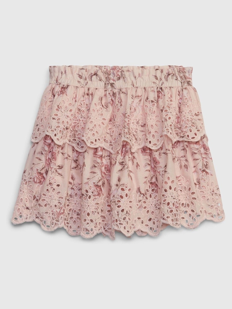 Gap Pink LoveShackFancy Toddler Floral Flippy Skort Skirt - Image 2 of 4