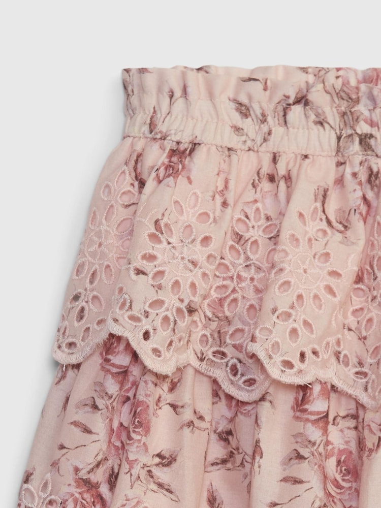 Gap Pink LoveShackFancy Toddler Floral Flippy Skort Skirt - Image 4 of 4