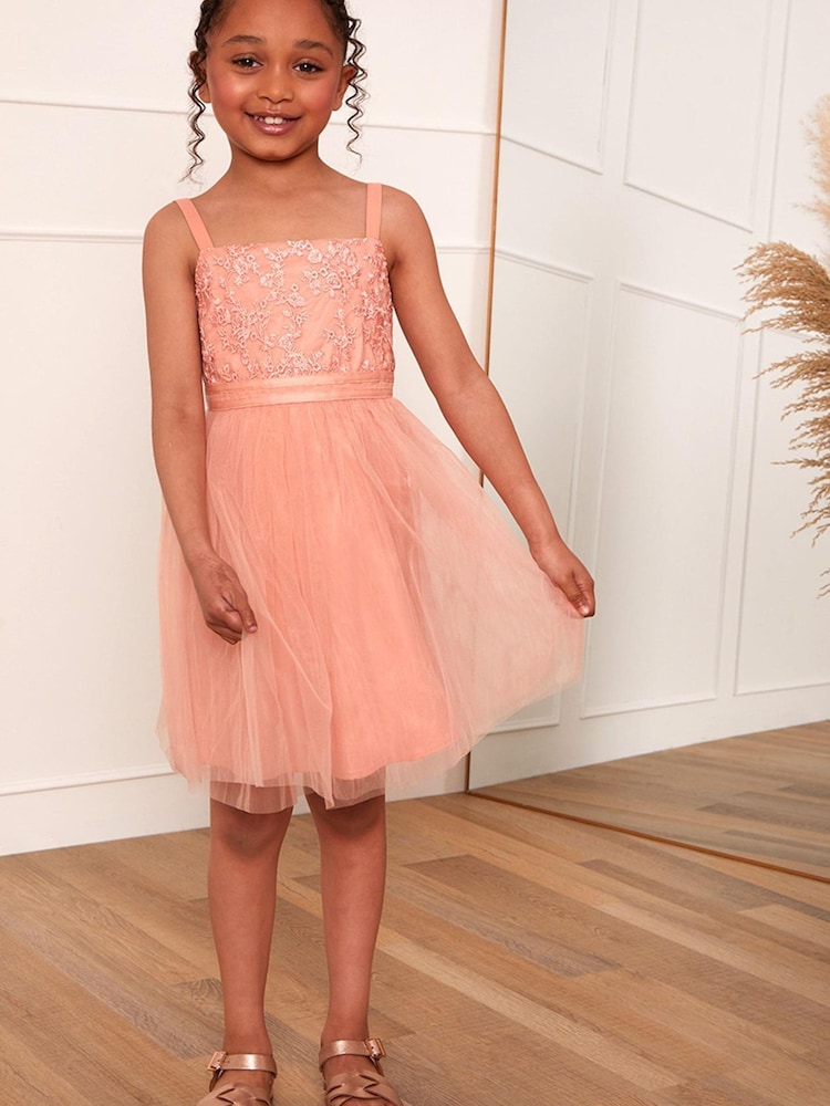 Robe midi Chi Chi London en tulle et dentelle brodée - Fille - Image 1 of 5