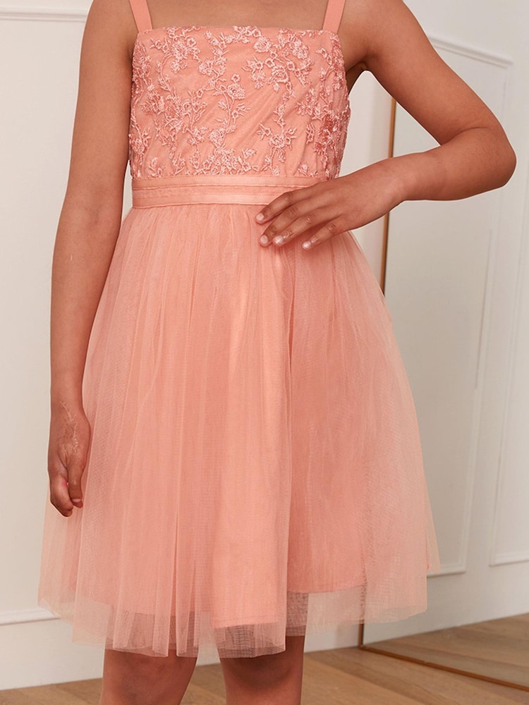 Robe midi Chi Chi London en tulle et dentelle brodée - Fille - Image 4 of 5
