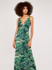 Apricot Green 70s Marble Maxidress - Image 1 of 4